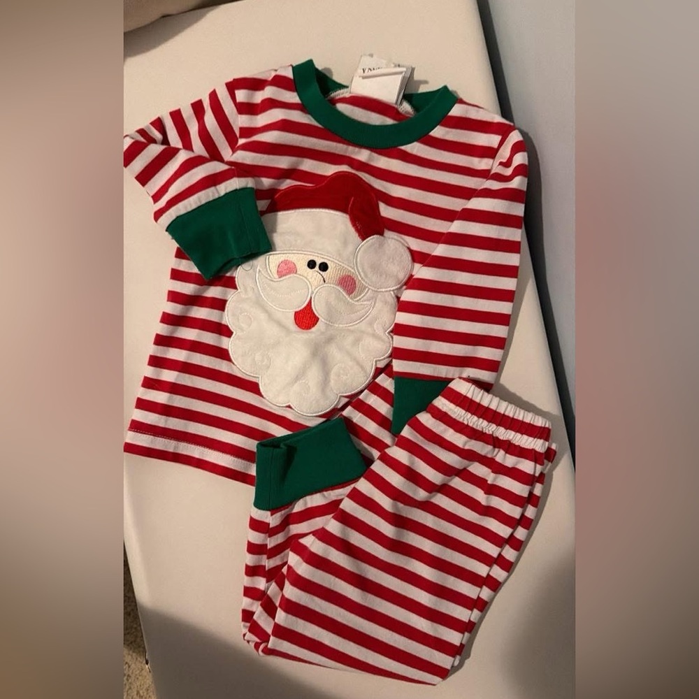 Santa Striped Kids Pajama Set